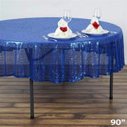 90" Round Sequin Tablecloth - Royal Blue TAB_02_90_ROY