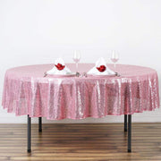 90" Round Sequin Tablecloth - Pink TAB_02_90_015