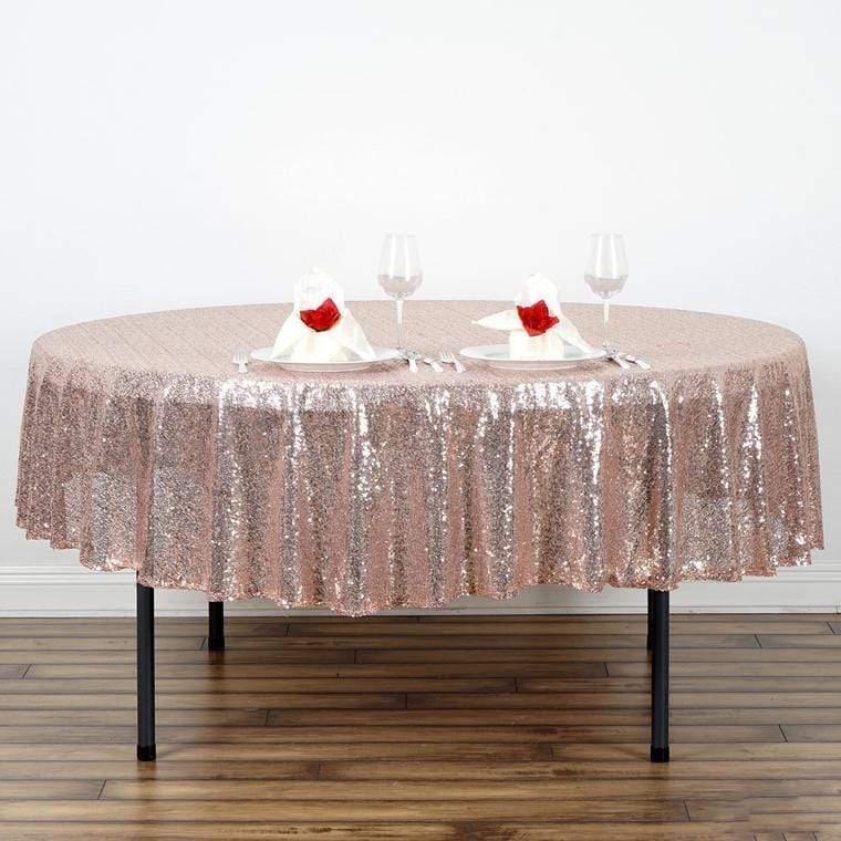 90 inches Sequin Round Tablecloths