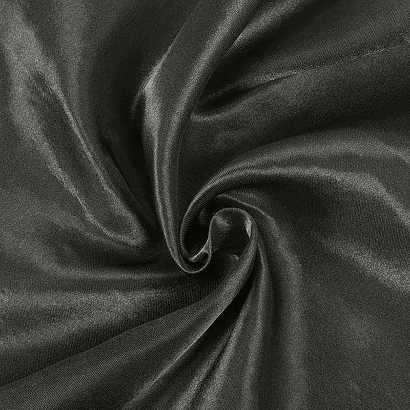 90" Satin Round Tablecloth Wedding Party Table Linens - Black TAB_STN90_BLK
