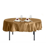 90" Satin Round Tablecloth Wedding Party Table Linens - Gold TAB_STN90_GOLD