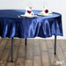 90" Satin Round Tablecloth Wedding Party Table Linens - Navy Blue TAB_STN90_NAVY