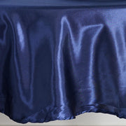 90" Satin Round Tablecloth Wedding Party Table Linens - Navy Blue TAB_STN90_NAVY