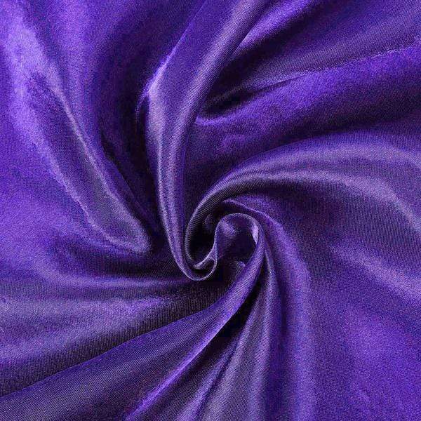 90" Satin Round Tablecloth Wedding Party Table Linens - Purple TAB_STN90_PURP
