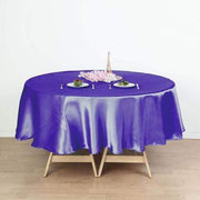 90" Satin Round Tablecloth Wedding Party Table Linens - Purple TAB_STN90_PURP