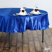 90" Satin Round Tablecloth Wedding Party Table Linens - Royal Blue TAB_STN90_ROY