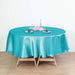 90" Satin Round Tablecloth Wedding Party Table Linens - Turquoise TAB_STN90_TURQ