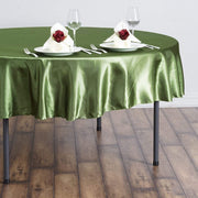 90" Satin Round Tablecloth Wedding Party Table Linens - Willow Green TAB_STN90_WILL