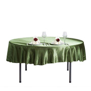 90" Satin Round Tablecloth Wedding Party Table Linens - Willow Green TAB_STN90_WILL