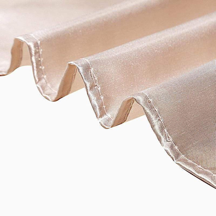 90" Satin Round Tablecloth Wedding Party Table Linens - Beige TAB_STN90_081
