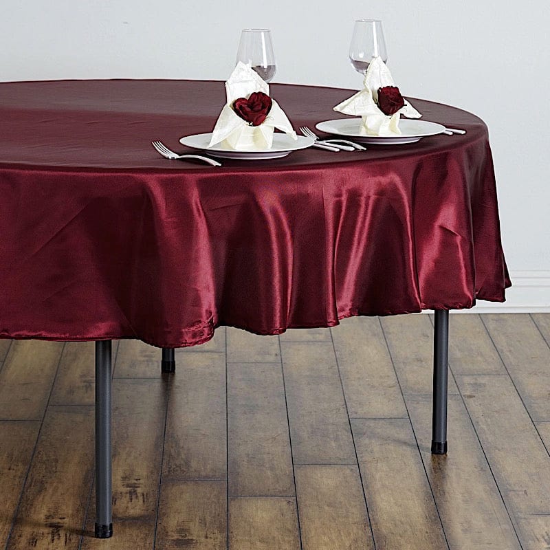 90" Satin Round Tablecloth Wedding Party Table Linens