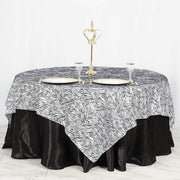 90" Tiger Safari Animal Print Table Overlay - Black / White LAY90_TIG_BLK