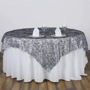 90" Tiger Safari Animal Print Table Overlay - Black / White LAY90_TIG_BLK
