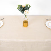 90" x 132" Accordion Metallic Crinkled Taffeta Rectangular Tablecloth - Beige TAB_ACRNK_90132_081