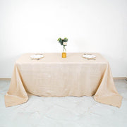 90" x 132" Accordion Metallic Crinkled Taffeta Rectangular Tablecloth - Beige TAB_ACRNK_90132_081
