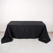 90" x 132" Accordion Metallic Crinkled Taffeta Rectangular Tablecloth - Black TAB_ACRNK_90132_BLK
