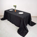 90" x 132" Accordion Metallic Crinkled Taffeta Rectangular Tablecloth - Black TAB_ACRNK_90132_BLK