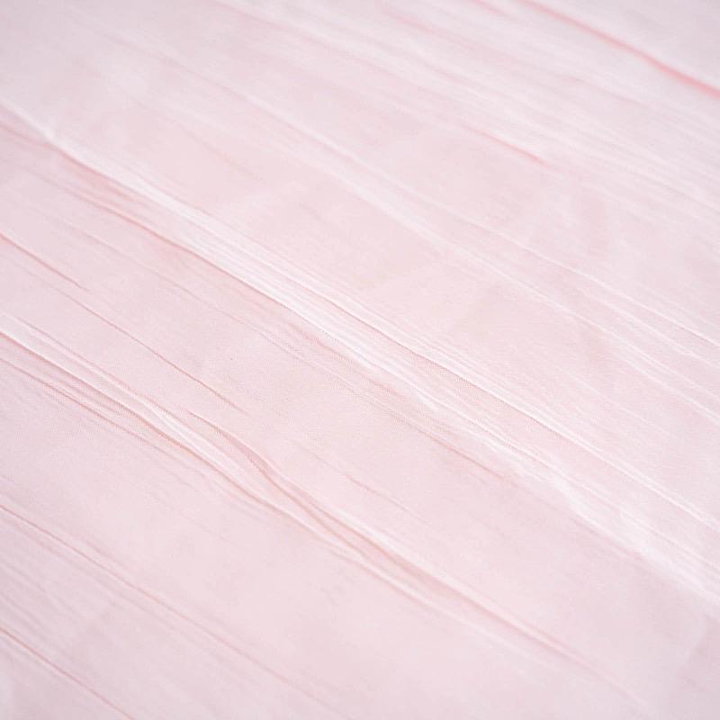 90" x 132" Accordion Metallic Crinkled Taffeta Rectangular Tablecloth - Blush TAB_ACRNK_90132_046