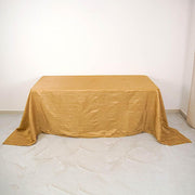 90" x 132" Accordion Metallic Crinkled Taffeta Rectangular Tablecloth - Gold TAB_ACRNK_90132_GOLD
