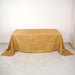 90" x 132" Accordion Metallic Crinkled Taffeta Rectangular Tablecloth - Gold TAB_ACRNK_90132_GOLD