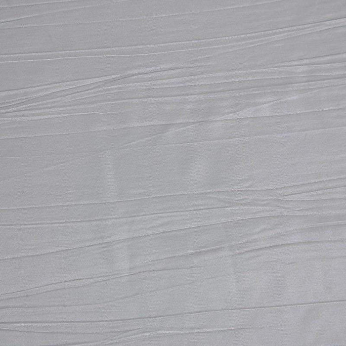 90" x 132" Accordion Metallic Crinkled Taffeta Rectangular Tablecloth - Silver TAB_ACRNK_90132_SILV