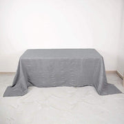 90" x 132" Accordion Metallic Crinkled Taffeta Rectangular Tablecloth - Silver TAB_ACRNK_90132_SILV