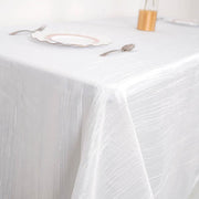 90" x 132" Accordion Metallic Crinkled Taffeta Rectangular Tablecloth