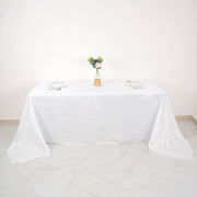 90" x 132" Accordion Metallic Crinkled Taffeta Rectangular Tablecloth