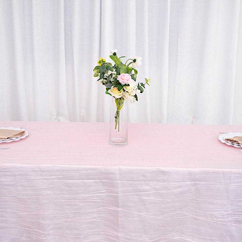 90" x 132" Accordion Metallic Crinkled Taffeta Rectangular Tablecloth