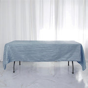 90" x 132" Accordion Metallic Crinkled Taffeta Rectangular Tablecloth