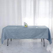 90" x 132" Accordion Metallic Crinkled Taffeta Rectangular Tablecloth