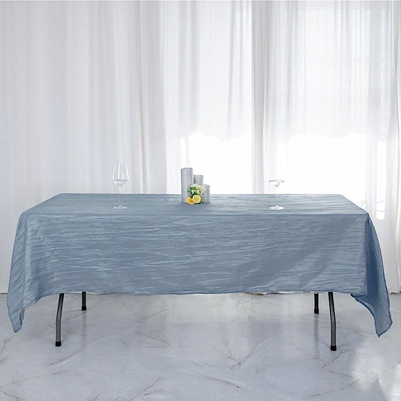 90" x 132" Accordion Metallic Crinkled Taffeta Rectangular Tablecloth