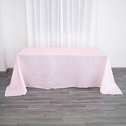 90" x 132" Accordion Metallic Crinkled Taffeta Rectangular Tablecloth