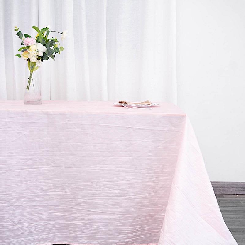 90" x 132" Accordion Metallic Crinkled Taffeta Rectangular Tablecloth