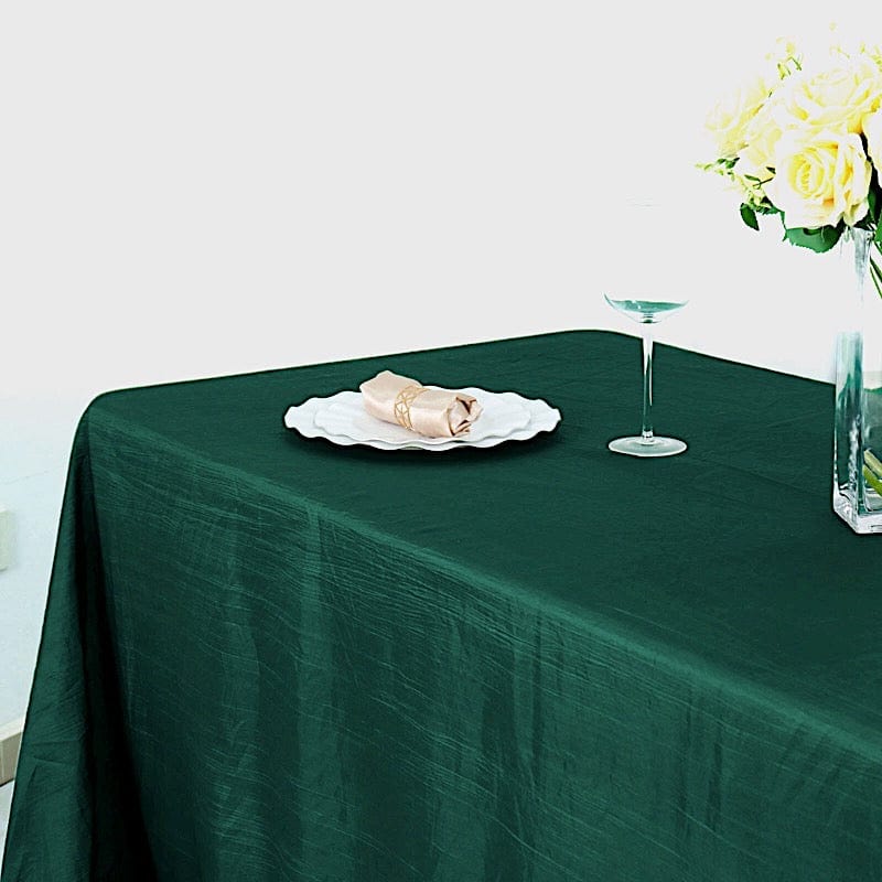 90" x 132" Accordion Metallic Crinkled Taffeta Rectangular Tablecloth
