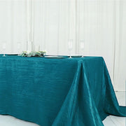 90" x 132" Accordion Metallic Crinkled Taffeta Rectangular Tablecloth