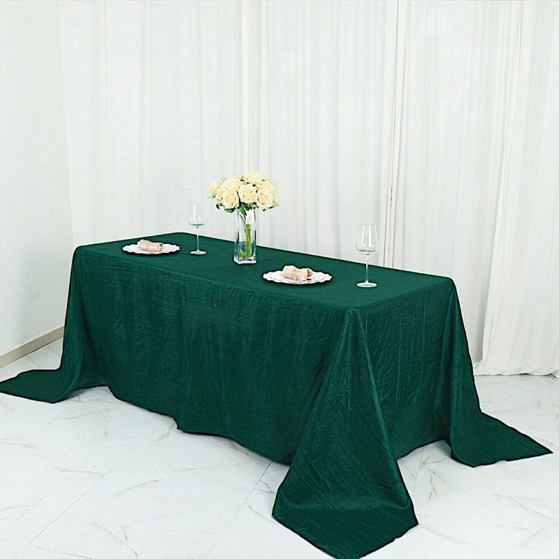 90" x 132" Accordion Metallic Crinkled Taffeta Rectangular Tablecloth