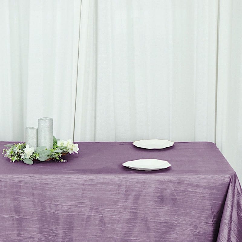 90" x 132" Accordion Metallic Crinkled Taffeta Rectangular Tablecloth