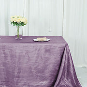90" x 132" Accordion Metallic Crinkled Taffeta Rectangular Tablecloth