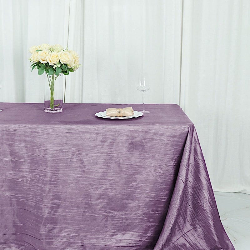 90" x 132" Accordion Metallic Crinkled Taffeta Rectangular Tablecloth