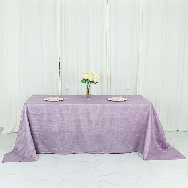 90" x 132" Accordion Metallic Crinkled Taffeta Rectangular Tablecloth