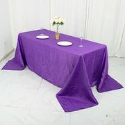 90" x 132" Accordion Metallic Crinkled Taffeta Rectangular Tablecloth