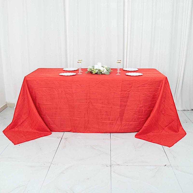 90" x 132" Accordion Metallic Crinkled Taffeta Rectangular Tablecloth