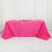90" x 132" Accordion Metallic Crinkled Taffeta Rectangular Tablecloth