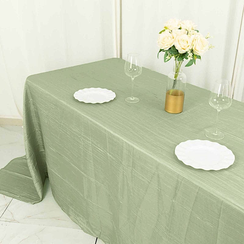 90" x 132" Accordion Metallic Crinkled Taffeta Rectangular Tablecloth