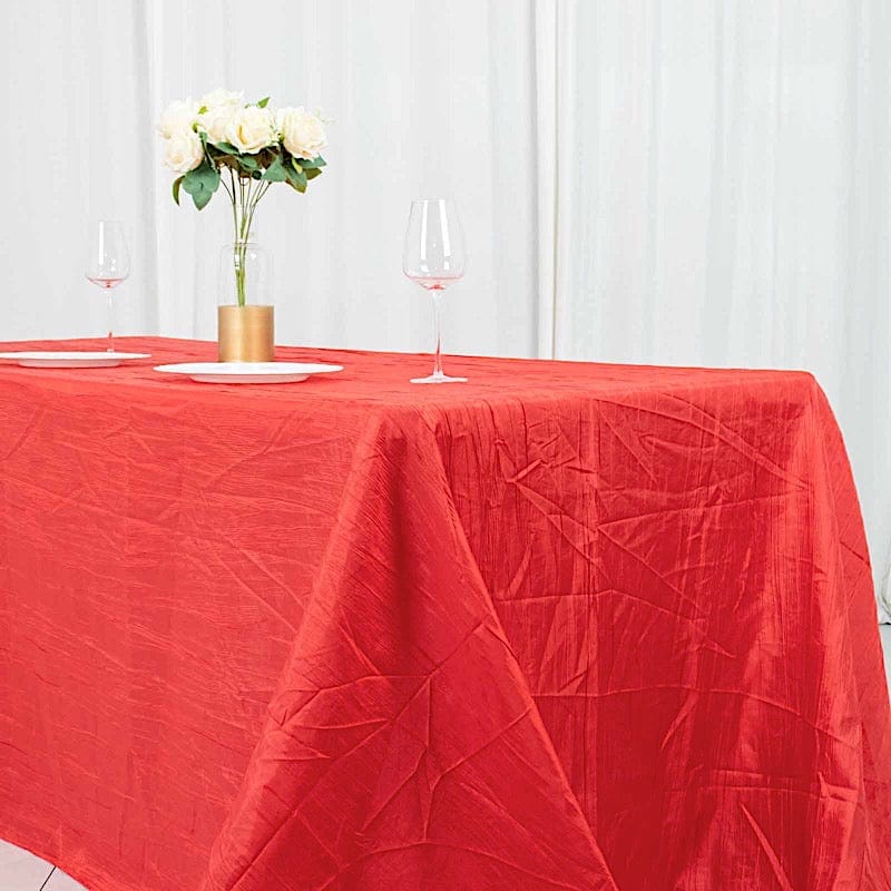 90" x 132" Accordion Metallic Crinkled Taffeta Rectangular Tablecloth
