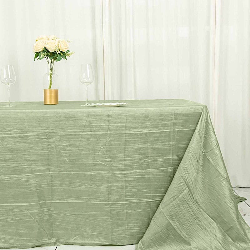 90" x 132" Accordion Metallic Crinkled Taffeta Rectangular Tablecloth