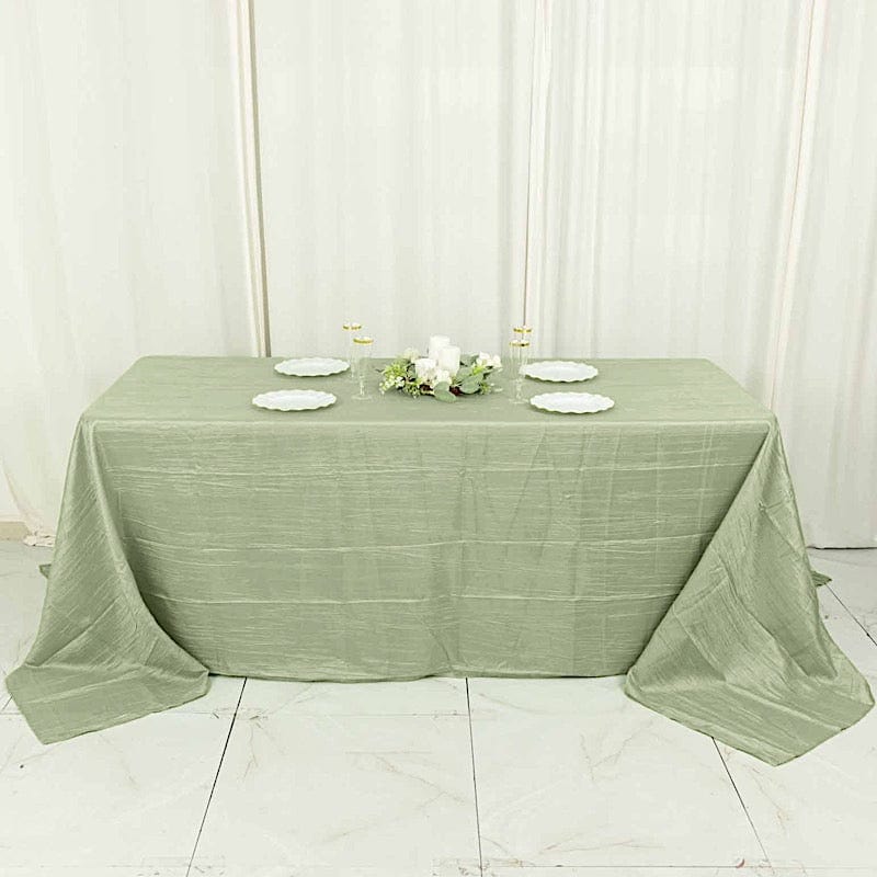 90" x 132" Accordion Metallic Crinkled Taffeta Rectangular Tablecloth