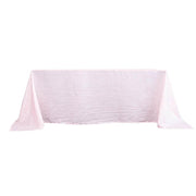 90" x 132" Accordion Metallic Crinkled Taffeta Rectangular Tablecloth - Blush TAB_ACRNK_90132_046