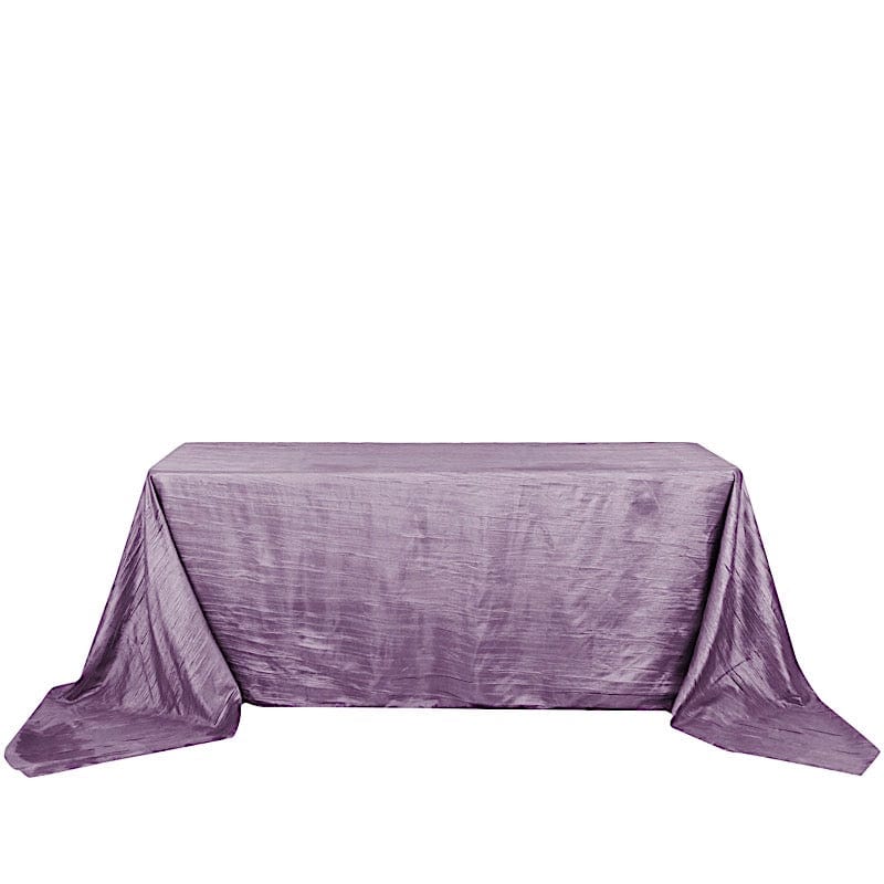 90" x 132" Accordion Metallic Crinkled Taffeta Rectangular Tablecloth TAB_ACRNK_90132_073